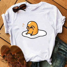 Load image into Gallery viewer, TJCJFO Funny Sleeping Lazy Egg Print Graphic T Shirts Women Gudetama Tshirt Tee Shirt Femme Camisas Mujer Top Clothes