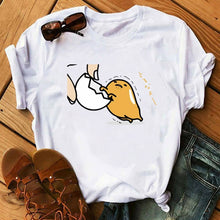 Load image into Gallery viewer, TJCJFO Funny Sleeping Lazy Egg Print Graphic T Shirts Women Gudetama Tshirt Tee Shirt Femme Camisas Mujer Top Clothes