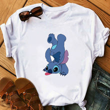 Load image into Gallery viewer, Graphic Women Cartoon Coffee T-Shirt Lilo Stitch Tshirts Female Summer Print  Fashion T Shirt Casual Tops Camisas Mujer T-shirt
