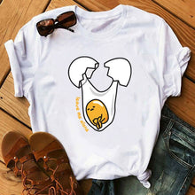 Load image into Gallery viewer, TJCJFO Funny Sleeping Lazy Egg Print Graphic T Shirts Women Gudetama Tshirt Tee Shirt Femme Camisas Mujer Top Clothes
