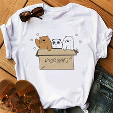 Load image into Gallery viewer, Casual Women Summer Tshirt Tops Cartoon Bear Print Cute Tee Shirt Kawaii Female Round Neck Tops T-shirts Clothes
