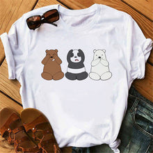 Load image into Gallery viewer, Casual Women Summer Tshirt Tops Cartoon Bear Print Cute Tee Shirt Kawaii Female Round Neck Tops T-shirts Clothes
