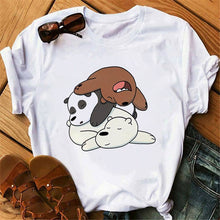 Load image into Gallery viewer, Casual Women Summer Tshirt Tops Cartoon Bear Print Cute Tee Shirt Kawaii Female Round Neck Tops T-shirts Clothes
