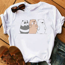 Load image into Gallery viewer, Casual Women Summer Tshirt Tops Cartoon Bear Print Cute Tee Shirt Kawaii Female Round Neck Tops T-shirts Clothes
