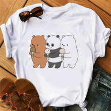 Load image into Gallery viewer, Casual Women Summer Tshirt Tops Cartoon Bear Print Cute Tee Shirt Kawaii Female Round Neck Tops T-shirts Clothes
