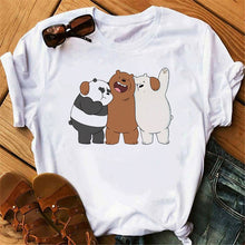 Load image into Gallery viewer, Casual Women Summer Tshirt Tops Cartoon Bear Print Cute Tee Shirt Kawaii Female Round Neck Tops T-shirts Clothes
