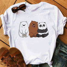 Load image into Gallery viewer, Casual Women Summer Tshirt Tops Cartoon Bear Print Cute Tee Shirt Kawaii Female Round Neck Tops T-shirts Clothes
