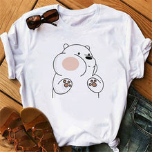Load image into Gallery viewer, Casual Women Summer Tshirt Tops Cartoon Bear Print Cute Tee Shirt Kawaii Female Round Neck Tops T-shirts Clothes
