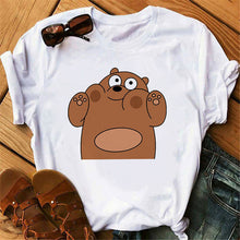 Load image into Gallery viewer, Casual Women Summer Tshirt Tops Cartoon Bear Print Cute Tee Shirt Kawaii Female Round Neck Tops T-shirts Clothes
