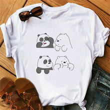 Load image into Gallery viewer, Casual Women Summer Tshirt Tops Cartoon Bear Print Cute Tee Shirt Kawaii Female Round Neck Tops T-shirts Clothes
